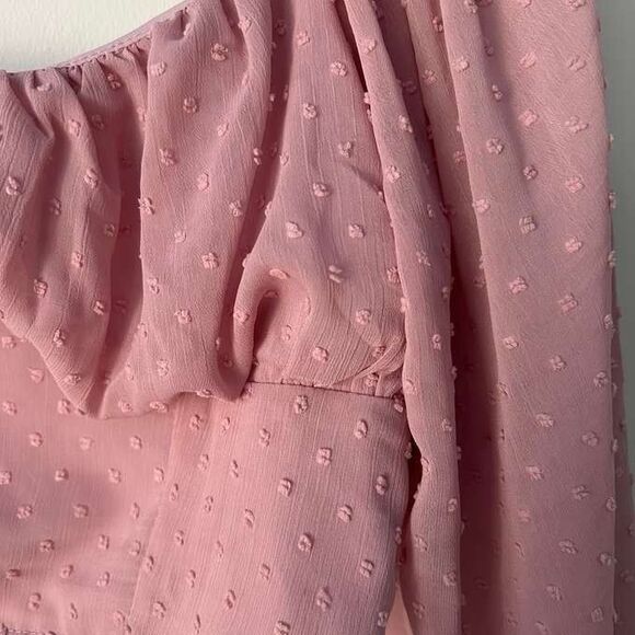 Crop top blouse blush pink size large - Picture 5 of 6